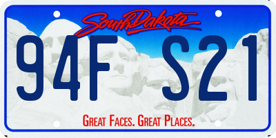SD license plate 94FS21