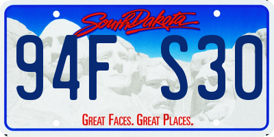 SD license plate 94FS30