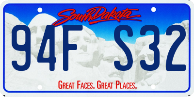 SD license plate 94FS32