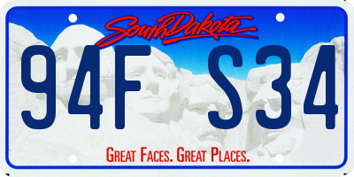 SD license plate 94FS34