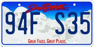 SD license plate 94FS35