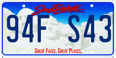 SD license plate 94FS43