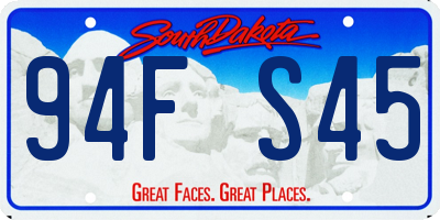 SD license plate 94FS45