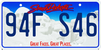 SD license plate 94FS46