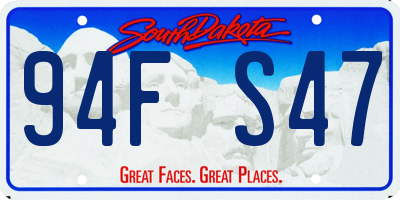 SD license plate 94FS47