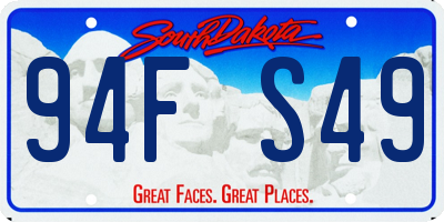 SD license plate 94FS49