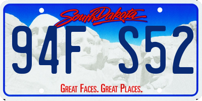 SD license plate 94FS52
