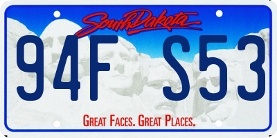 SD license plate 94FS53