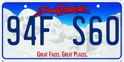 SD license plate 94FS60