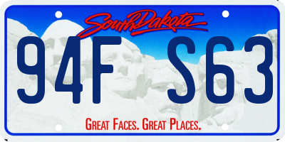 SD license plate 94FS63