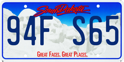 SD license plate 94FS65