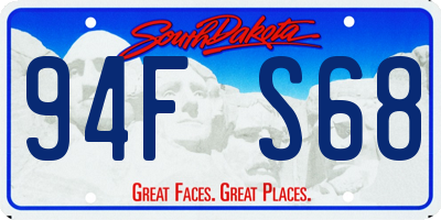 SD license plate 94FS68