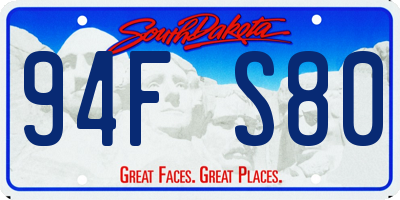 SD license plate 94FS80