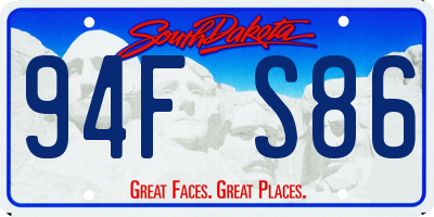 SD license plate 94FS86