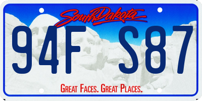 SD license plate 94FS87