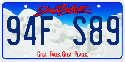 SD license plate 94FS89