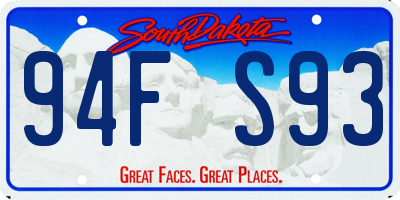 SD license plate 94FS93