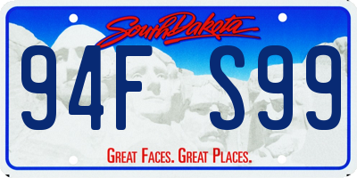 SD license plate 94FS99