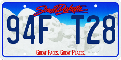 SD license plate 94FT28