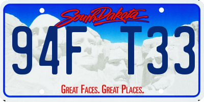 SD license plate 94FT33