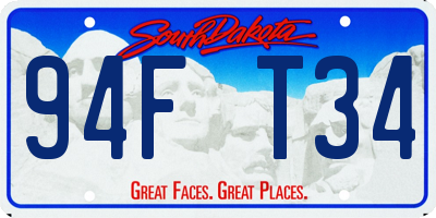 SD license plate 94FT34