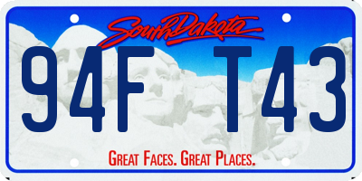 SD license plate 94FT43