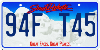 SD license plate 94FT45