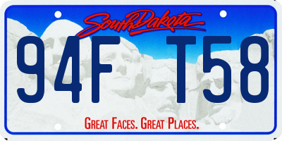 SD license plate 94FT58