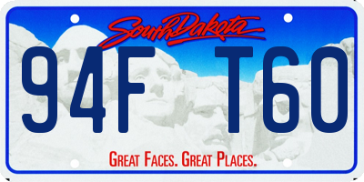 SD license plate 94FT60