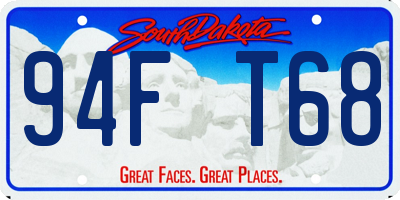 SD license plate 94FT68