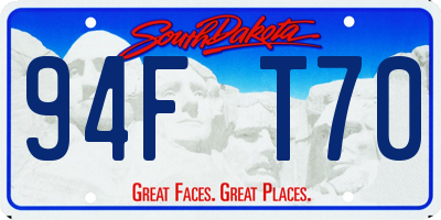 SD license plate 94FT70