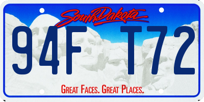 SD license plate 94FT72