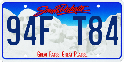 SD license plate 94FT84