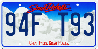 SD license plate 94FT93