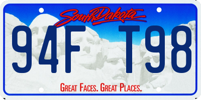 SD license plate 94FT98
