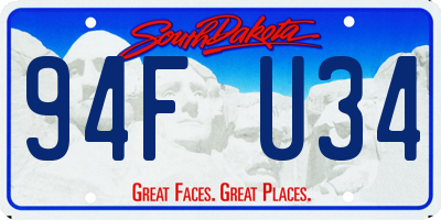 SD license plate 94FU34
