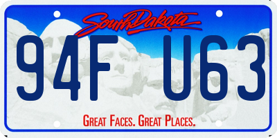 SD license plate 94FU63