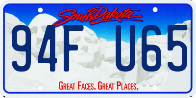 SD license plate 94FU65