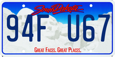 SD license plate 94FU67