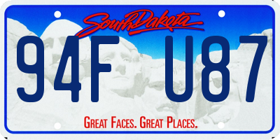 SD license plate 94FU87