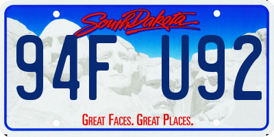 SD license plate 94FU92