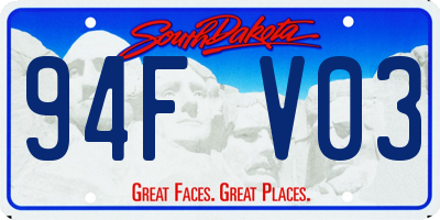 SD license plate 94FV03