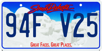 SD license plate 94FV25
