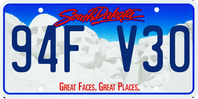 SD license plate 94FV30