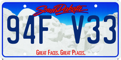 SD license plate 94FV33