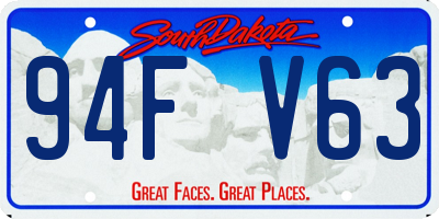 SD license plate 94FV63