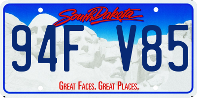 SD license plate 94FV85