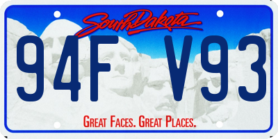 SD license plate 94FV93