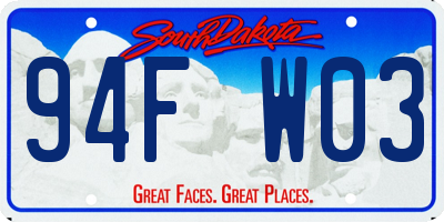 SD license plate 94FW03