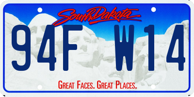 SD license plate 94FW14